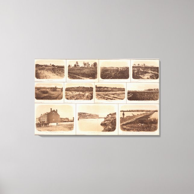 Impressão Em Tela Baterias, redoubies, edifício, canal, ponte (Frente)