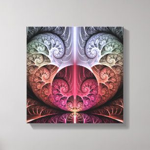 Impressão Em Tela Batimento cardíaco, Arte fractal abstrata surreal 