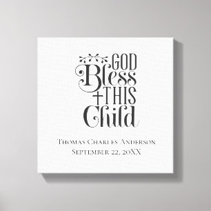 Impressão Em Tela Batismo Cristão Cristo Abençoe Esta Criança