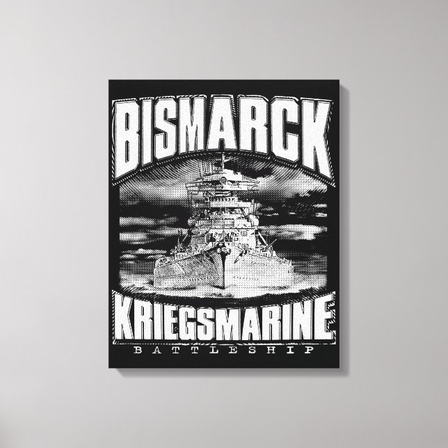 Impressão Em Tela Battleship Bismarck (Frente)