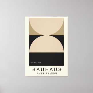 Impressão Em Tela Bauhaus Beige Black Half Circle Modern Art Print