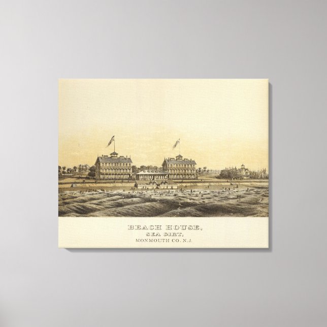 Impressão Em Tela Beach House, Sea Girt, Monmouth Co, NJ (Frente)