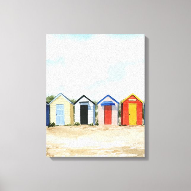 Impressão Em Tela Beach Huts I (Frente)