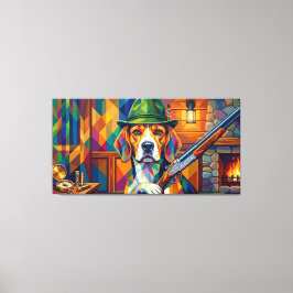 Impressão Em Tela Beagle Jäger Pop Art – Moderner Jagdhund