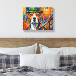 Impressão Em Tela Beagle Jäger Pop Art – Moderner Jagdhund
