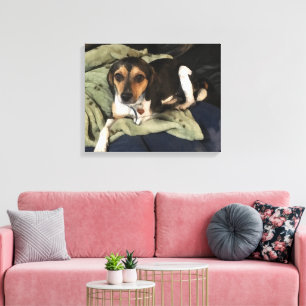 Impressão Em Tela Beagle Mix Dog Arte Digital Com Baixo Poly