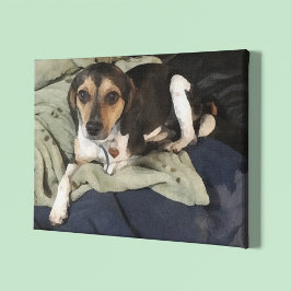 Impressão Em Tela Beagle Mix Dog Low Poly Digital Art