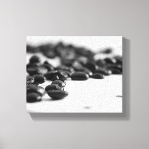 Impressão Em Tela Beans de café preto e branco dispersos 8x10