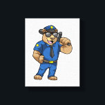 Impressão Em Tela Bear as Police officer with Baton<br><div class="desc">This design is the perfect gift for a birthday,  Christmas and other celebrations. It is suitable for women,  men and kids.</div>