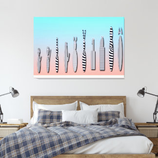 Impressão Em Tela Beautiful Geometric Contemporary Cat 