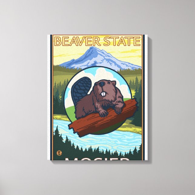 Impressão Em Tela Beaver & Mt. Hood - Mosier, Oregon (Frente)