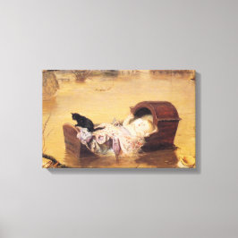 Impressão Em Tela Bebê em berço durante enchente (por J.E. Millais)