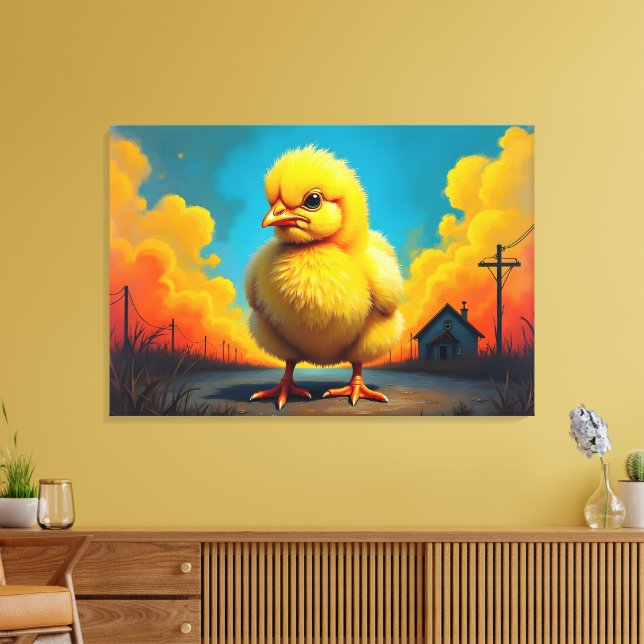 Impressão Em Tela Bebê Galinha (Insitu(Sala de estar))