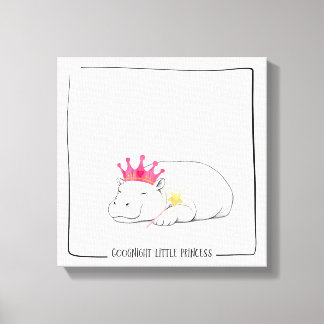 Impressão Em Tela Bebê Hipopótamo Pigméia Princesa Almofada de Arrem