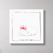 Bebê Hipopótamo Pigmeu Princesa Tela de Parede
