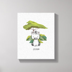 Impressão Em Tela Bebê Zebra Safari Tela Impressão