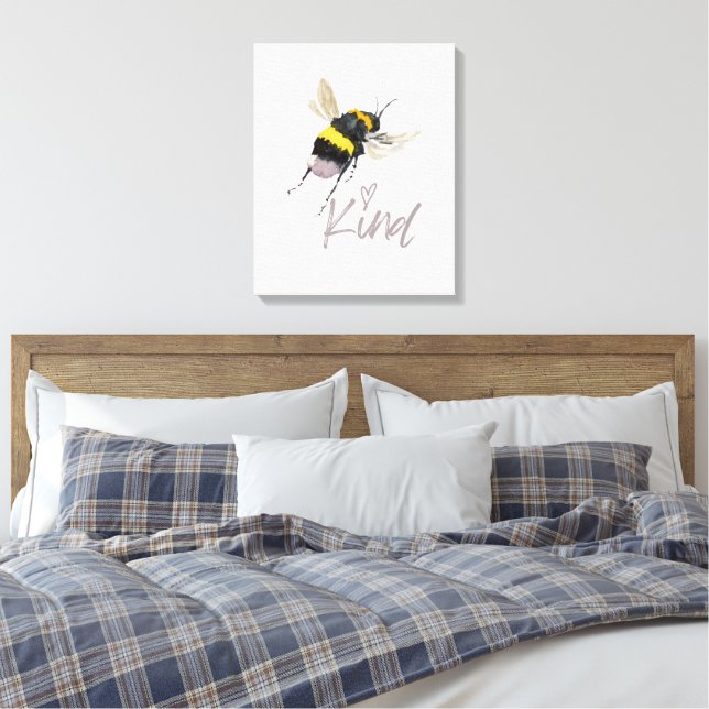 Impressão Em Tela Bee Kind (Insitu(Quarto))