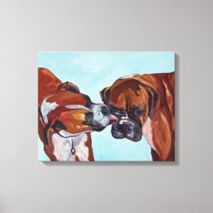 Impressão Em Tela Beijando o retrato da arte dos pugilistas