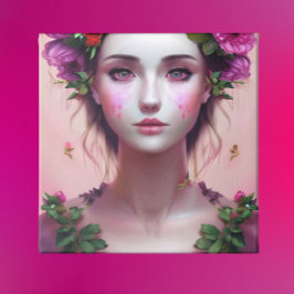 Impressão Em Tela Bela Arte Fantástica de Mulher Encantada e Encanta