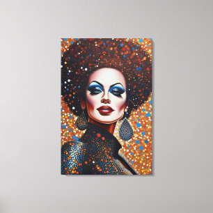 Impressão Em Tela Bela Bomba Arrasta Rainha Retrato