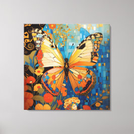 Impressão Em Tela Bela Borboleta Decorânea Floral