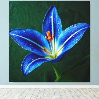 Impressão Em Tela Bela Flor Azul - Fotografia Artística