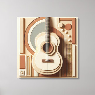 Impressão Em Tela Bela guitarra 3d