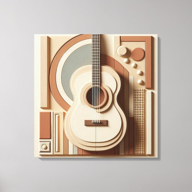 Impressão Em Tela Bela guitarra 3d (Frente)