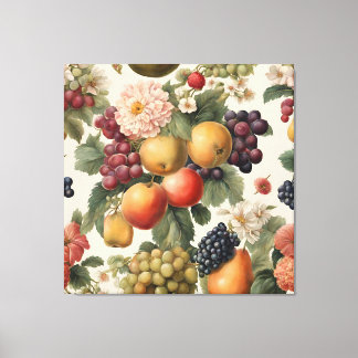 Impressão Em Tela Belas Frutas e Flores no Estilo Francês