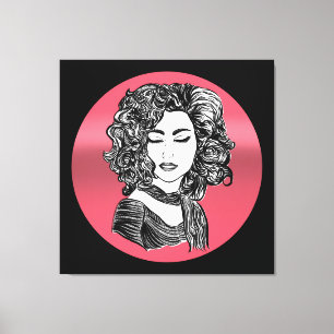 Impressão Em Tela Beleza de cabelo encaracolado - Beleza de cabelo c
