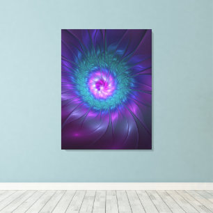 Impressão Em Tela Beleza Floral Abstrata Arte Fractal Colorida Flor