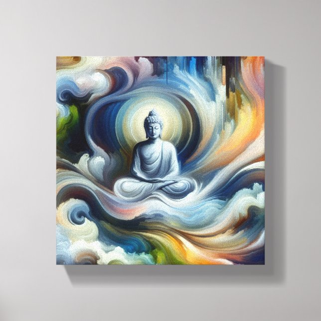 Impressão Em Tela Beleza 🌟 iluminada: Lord Buddha Abstrato Painti (Frente)