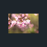 Impressão Em Tela Beleza Sem Fim das Flores de Cerejeira Sakura<br><div class="desc">Flores frescas de sakura rosa em um galho de árvore contra um fundo esverdeado. A vida da Sakura é curta, a beleza é eterna. O charme e admiração da temporada de primavera. Uma pintura digital extra grande feita a partir de uma fotografia. Impressão em tela esticada floral incrível para decorar...</div>
