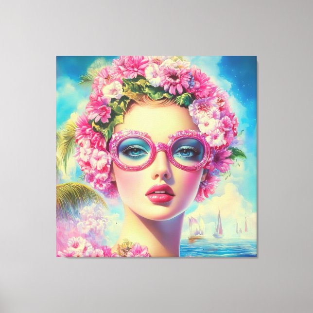 Impressão Em Tela Beleza Tropical Retroativa (Frente)