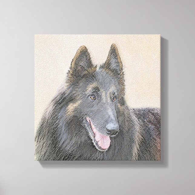 Impressão Em Tela Belgian Tervuren Painting - Cute Original Dog Art (Frente)