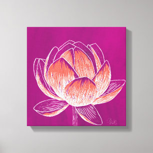 Impressão Em Tela Belo Design de Flor Lotus n.o 2