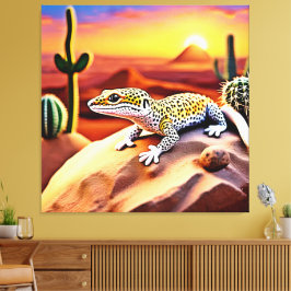 Impressão Em Tela Belo Design de Leopardo do Deserto Gecko