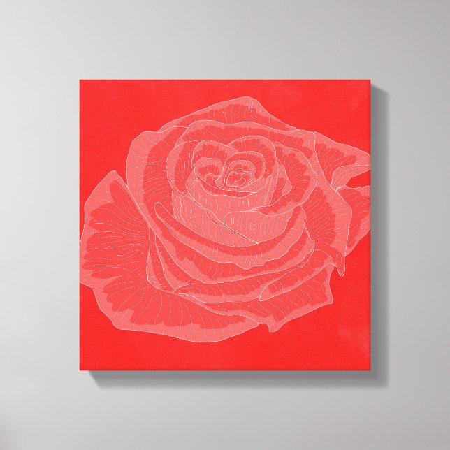 Impressão Em Tela Belo Design de Rosa de Flor nº 4 (Frente)