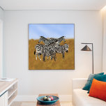 Impressão Em Tela Belo Dia do Sol | Serengeti Zebra<br><div class="desc">Arte original de Suki,  apresentando um belo dia ensolarado em Serengeti e a grande zebra que habita o lugar,  apenas pastando,  saindo com sua família e amigos,  curtindo a vida.</div>