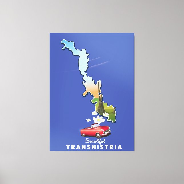 Impressão Em Tela Belo mapa da Transnístria (Frente)