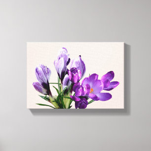 Impressão Em Tela Belo moderno belo floral de crocus roxo