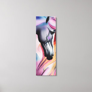 Impressão Em Tela Belo Pastel Unicorn Horse Triptych