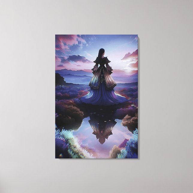 Impressão Em Tela Belo retrato de paisagem suave e sunset (Frente)