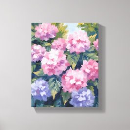 Impressão Em Tela Belos Blooms de Hortênsia | Aquarela Floral