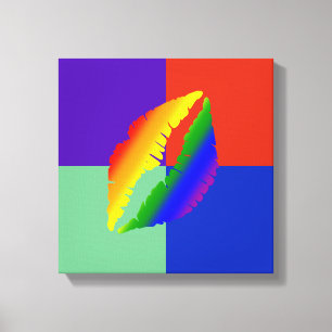 Impressão Em Tela Belos Lábios marrom Abstrato