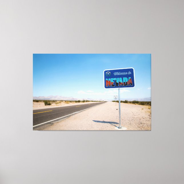 Impressão Em Tela Bem-vindo ao Sinal de Nevada (Frente)