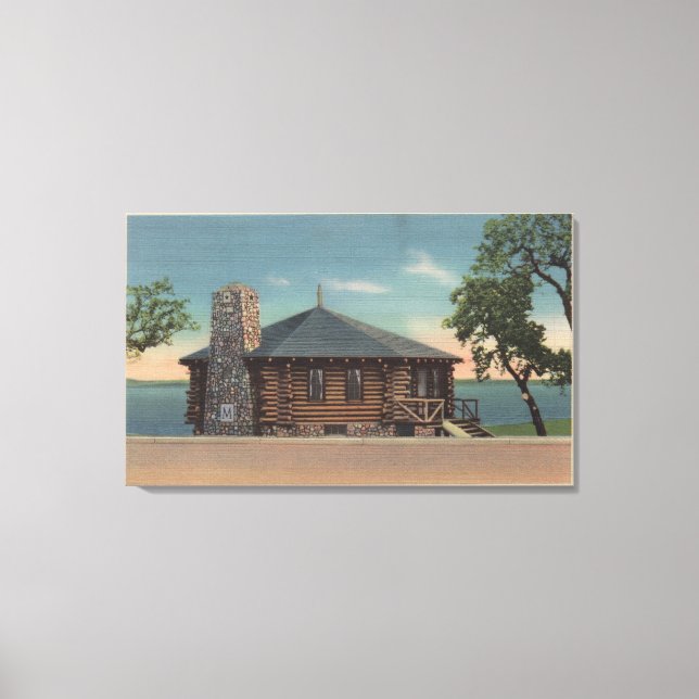 Impressão Em Tela Bemidji, MN - Vista da Lareira dos Estados Bldg (Frente)