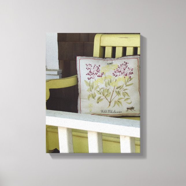 Impressão Em Tela Bench e Travesseiro Amarelos - Vineyard de Martha (Frente)