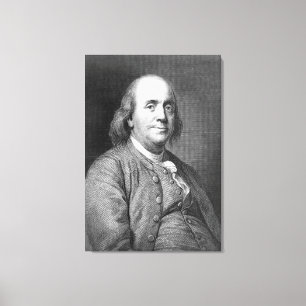Impressão Em Tela Benjamin Franklin usa retrato histórico do presid