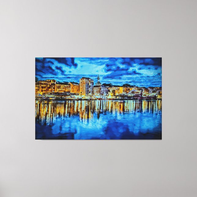 IMPRESSÃO EM TELA BERGEN - NORUEGA - O PORTÁTIL PARA OS FJORDS (Frente)